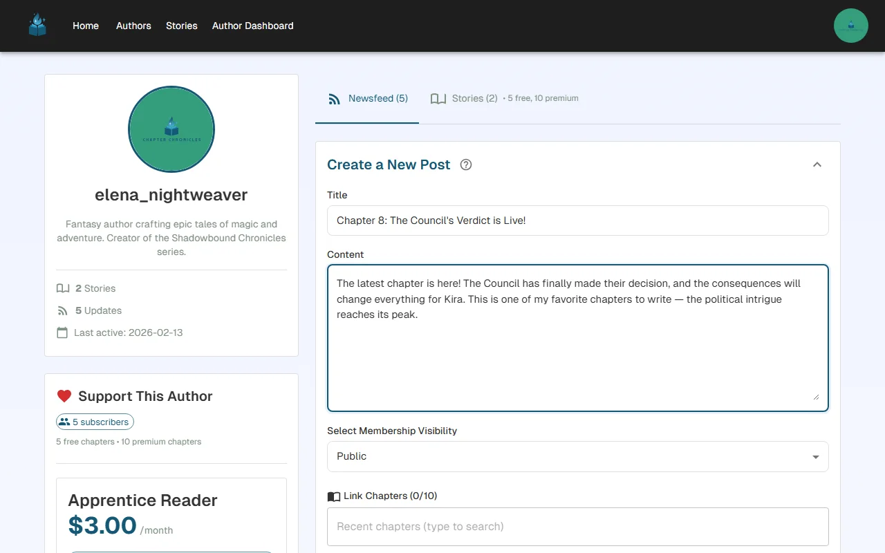 The post creation form showing the email notification toggle with recipient count breakdown